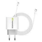 Mayaxess Chargeur Secteur pour Galaxy S23 Ultra 20W + Câble USB-C 1m Blanc