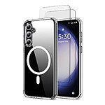 Evetane Coque Samsung Galaxy S23 fe Magnétique Compatible Magsafe + 2 Vitres Protection Ecran Antichocs