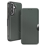Avizar Étui Folio pour Galaxy A57 Finition Carbone avec Porte-carte Vert foncé Avizar Étui Folio pour Galaxy A57 Finition Carbone avec Porte-carte Vert foncé