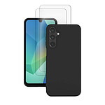 Evetane Coque Samsung Galaxy A16 Silicone Noire + 2 Vitres en Verre trempé Protection écran Antichocs