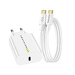 Mayaxess Chargeur Secteur pour Galaxy A57 20W + Câble USB-C 1m Blanc