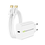 Mayaxess Chargeur Secteur pour Honor 400 20W + Câble USB-C 1m Blanc
