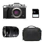 FUJIFILM X-T5 Silver + 18-135mm + Sac + Carte SD 8 Go