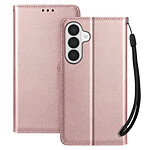 Avizar Étui Portefeuille pour Galaxy S26 avec Dragonne et Fonction Support Vidéo Rose champagne