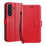 Mayaxess Étui Portefeuille pour Galaxy A57 avec Dragonne et Fonction Stand Rouge