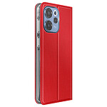 Avizar Étui pour Oppo Reno 15F / 15 FS Effet Strié avec Porte-carte et Fonction Stand Rouge