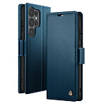 CaseMe Étui Portefeuille pour Galaxy S26 Ultra Anti-RFID Effet Cuir Brillant Bleu nuit