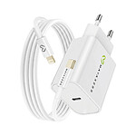Mayaxess Chargeur Secteur pour iPhone XR 18W + Câble Lightning 1m Blanc