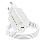 Mayaxess Chargeur Secteur pour iPhone 14 Plus 18W + Câble Lightning 1m Blanc