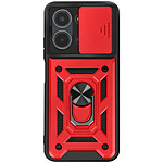 Mayaxess Coque pour Xiaomi Redmi 15C Antichocs MIL-STD 810G Cache Caméra Anneau Support Rouge