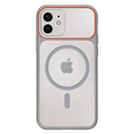 Avizar Coque pour iPhone 12 / 12 Pro MagSafe Bimatière Dos Rigide Gris