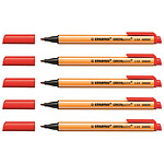 STABILO Stylo Feutre GREENpoint Pointe large 0,8 mm Rouge x 5 STABILO Stylo Feutre GREENpoint Pointe large 0,8 mm Rouge x 5