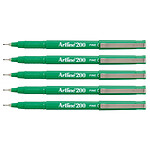 ARTLINE Stylo Feutre 200 Permanent Indélébile Pointe 0,4 mm Vert x 5