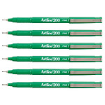 ARTLINE Stylo Feutre 200 Permanent Indélébile Pointe 0,4 mm Vert x 6
