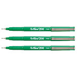 ARTLINE Stylo Feutre 200 Permanent Indélébile Pointe 0,4 mm Vert x 3