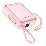 Swissten Batterie Externe 10000mAh 22.5W avec Câbles USB / Lightning et Écran LCD Rose