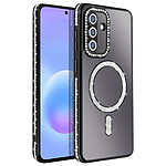 Avizar Coque pour Galaxy A57 Compatible Charge Qi avec Contour Diamant Strassé