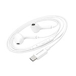 Mayaxess Écouteurs Filaires USB-C pour iPhone 16 Pro avec Micro intégré Blanc