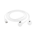 Mayaxess Écouteurs Filaires pour Samsung Galaxy S26 Plus USB-C avec Micro intégré Blanc