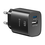 Swissten Chargeur USB-C 45W Power Delivery et USB-A Quick Charge 3.0 18W Noir