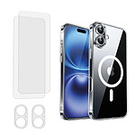 Evetane Coque iPhone 16 Plus Antichoc compatible Magsafe + 2 Protections écran et 2 protections Objectif Caméra