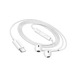 Mayaxess Écouteurs pour Xiaomi 15 Filaires USB-C avec Micro intégré Blanc