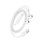 Mayaxess Écouteurs Filaires USB-C avec Microphone intégré pour Xiaomi Poco F7 Blanc