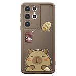 Avizar Coque pour Galaxy S25 Ultra avec Motifs Capybara en 3D et Contour Surélevé
