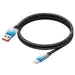 LinQ Câble Lightning vers USB de Charge 15W avec Écran LED 1.2m Bleu