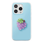 Avizar Coque pour iPhone 15 Pro avec Motif Raisin en Relief 3D et Contour Surélevé