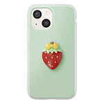 Avizar Coque pour iPhone 13 avec Motif Fraise en Relief 3D et Contour Surélevé