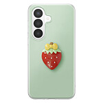 Avizar Coque pour Galaxy S26 Plus avec Motif Fraise en Relief 3D et Contour Surélevé