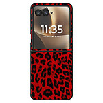 Avizar Coque Léopard pour Motorola Razr 70 Ultra Protection Pliable Bimatière