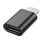 Blue Star Mini Adaptateur USB-C vers Micro-USB pour Charge et Synchronisation Noir