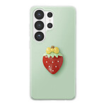 Avizar Coque pour Galaxy S26 Ultra avec Motif Fraise en Relief 3D et Contour Surélevé