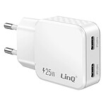 LinQ Chargeur Secteur Universel Double Port USB-C 25W Power Delivery Blanc