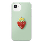 Avizar Coque pour iPhone 16e avec Motif Fraise en Relief 3D et Contour Surélevé