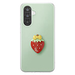 Avizar Coque pour Galaxy A56 avec Motif Fraise en Relief 3D et Contour Surélevé