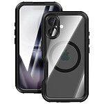 Shellbox Coque MagSafe pour iPhone 16 Protection Intégrale 360° Série GT Étanche IP68 Noir / Transparent Shellbox Coque MagSafe pour iPhone 16 Protection Intégrale 360° Série GT Étanche IP68 Noir / Transparent