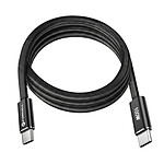 Forcell Câble de Charge USB-C Plat en Nylon Tressé Power Delivery F-Energy 100W 1.2m Noir