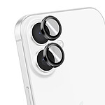 Blue Star Protection d'Objectif Caméra pour iPhone 16 avec Applicateur Noir / Transparent