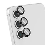Blue Star Protection d'Objectif Caméra pour Galaxy S24 FE avec Applicateur Noir / Transparent