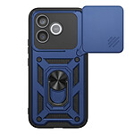 Mayaxess Coque pour Honor 600 Lite avec Cache Caméra Coulissante et Bague Magnétique Bleu nuit