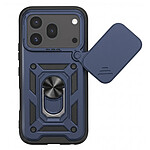 Mayaxess Coque pour Honor 600 Pro avec Cache Caméra Coulissante et Bague Magnétique Bleu nuit