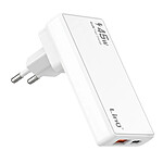 LinQ Chargeur Voyage GaN 45W avec Ports USB-C / USB et Prises Interchangeables Blanc