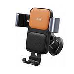 LinQ Support Auto en Cuir Premium pour Grille de Ventilation avec Verrouillage Auto Noir