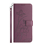 Avizar Étui Portefeuille pour Honor 600 Smart Motif Lotus Oriental avec Dragonne