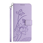 Avizar Étui Portefeuille pour Honor 600 Smart Motif Lotus Oriental avec Dragonne