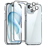 Avizar Pack Protection pour iPhone 15 avec Coque 2 Verres Trempés et 2 Films Caméra