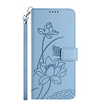 Avizar Étui Portefeuille pour Honor 600 Smart Motif Lotus Oriental avec Dragonne